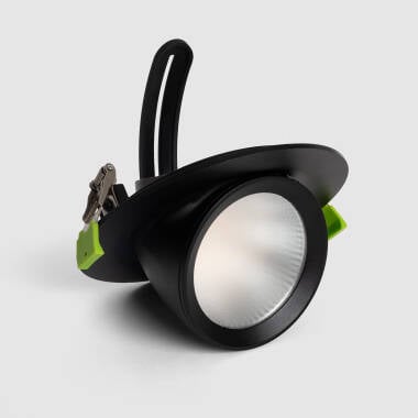 Downlight LED Circular Direcionável Chip OSRAM 120 lm/W LIFUD Corte Ø 160 mm Preto