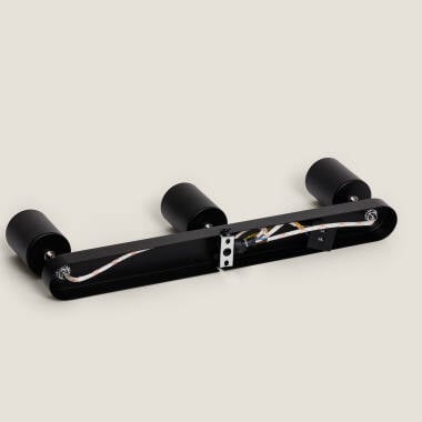 Imagem de Candeeiro de Teto Orientável em Metal com 3 focos Albus Nero