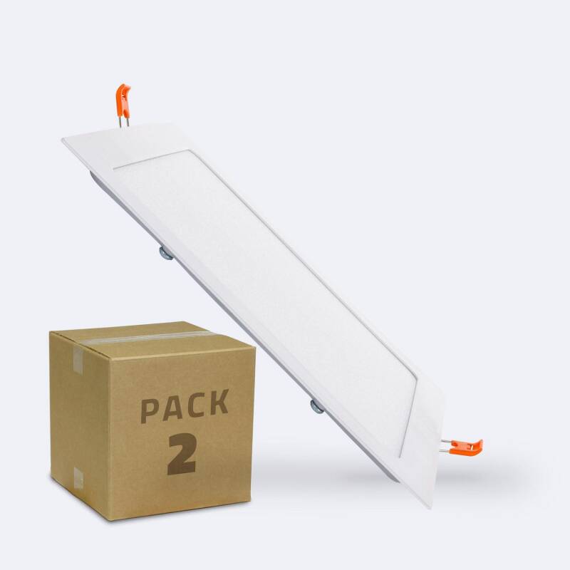 Imagem de Placa LED 18W Quadrada SuperSlim Corte 205x205 mm Pack de 2 Unidades
