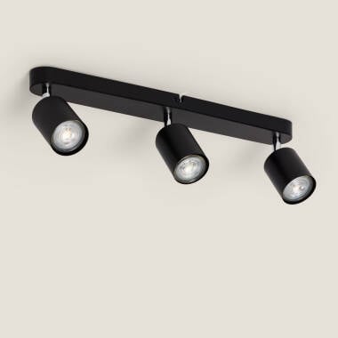 Candeeiro de Teto Orientável em Metal com 3 focos Albus Nero