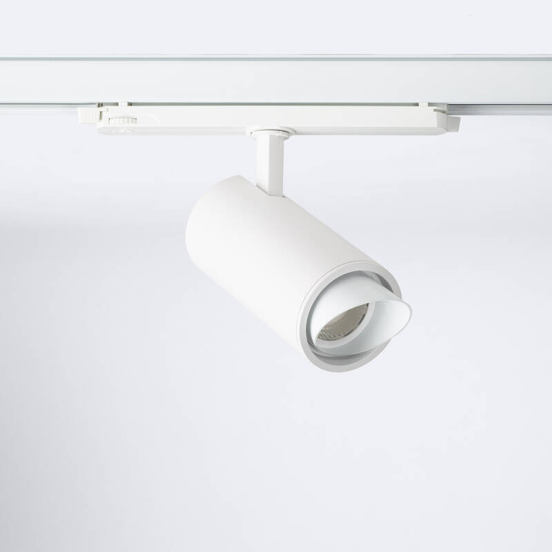 Imagem de Foco Carril LED Trifásico 30W Fasano Cilíndrico Bisel Regulável DALI Branco