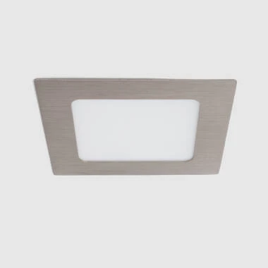 Placa LED 6W Quadrada SuperSlim Prata Corte 105x105mm