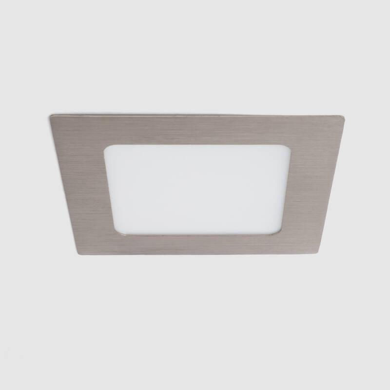 Imagem de Placa LED 6W Quadrada SuperSlim Prata Corte 105x105mm