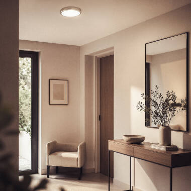 Imagem de Plafón LED 24W Circular Metal Ø300 mm Design Silver 