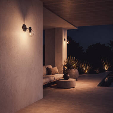 Imagen de Lámpara de Pared Exterior Metal y Cristal Yanbu