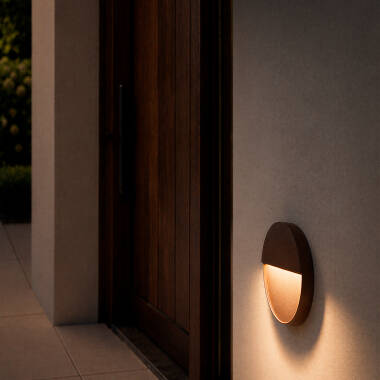 Imagen de Aplique de Pared Exterior LED 6.5W CCT Seleccionable Aluminio Superficie Circular Jade