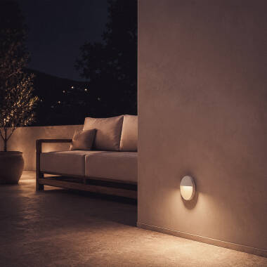 Imagen de Aplique de Pared Exterior LED 6.5W CCT Seleccionable Aluminio Superficie Circular Jade