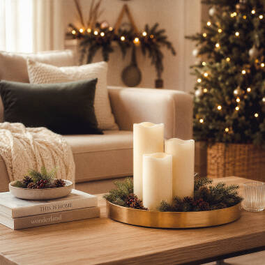Imagem de Pack de 3 Velas LED Cera Natural com Controle Remoto