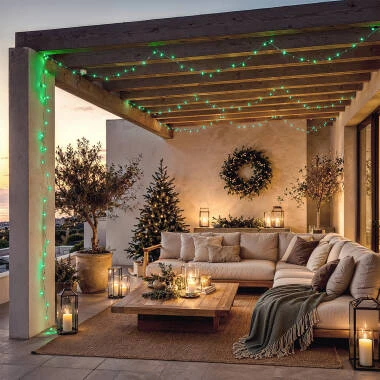 Imagem de Grinalda Exterior Cabo LED com Batería 5m