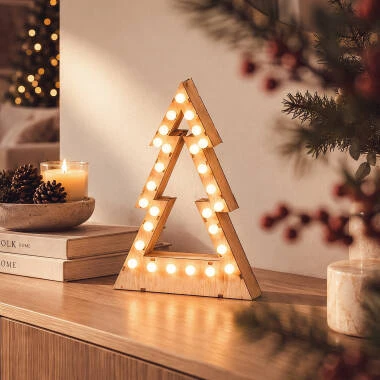 Árvore de Natal Madeira LED com Bateria Gaspar