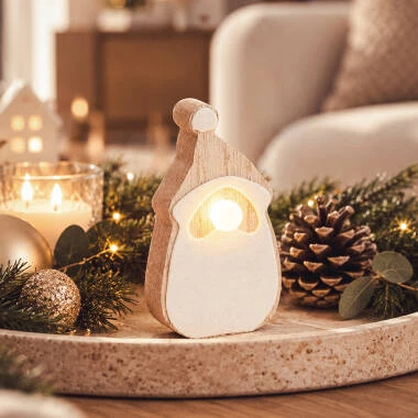 Papai Noel de Led em Madeira com Bateria