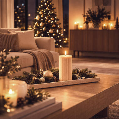 Imagen de Vela LED Decorativa de Cera Acanalada Silara