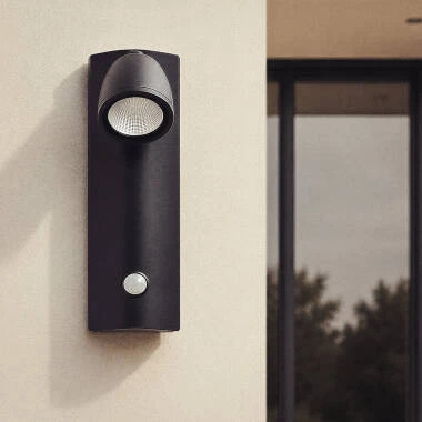 Aplique de Parede Exterior LED 6W Alumínio com Detector de Movimento Abel