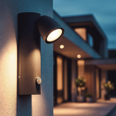 Imagem de Aplique de Parede Exterior LED 6W Alumínio com Detector de Movimento Abel