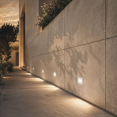 Imagem de Baliza Exterior LED de 3W em Aço Inoxidável Encastrável na Parede Adal