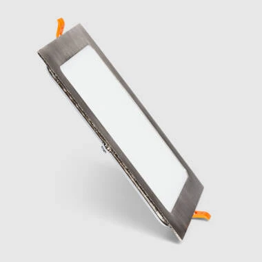 Placa LED 15W Cuadrada SuperSlim Corte 180x180 mm Silver