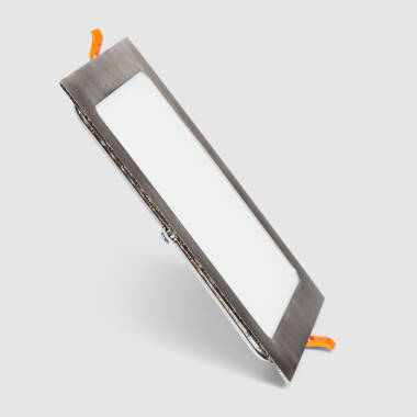 Placa LED Quadrada SuperSlim 15W Prata Corte 180x180 mm