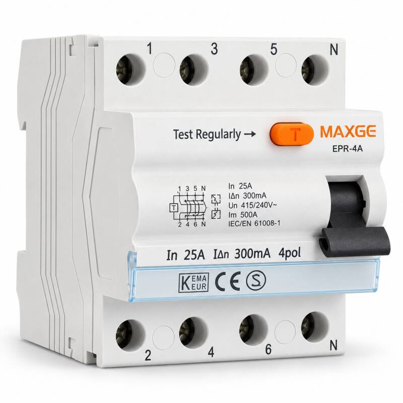 Imagen de Interruptor Diferencial Industrial Superinmunizado 4P 25-80A 10kA Clase A MAXGE