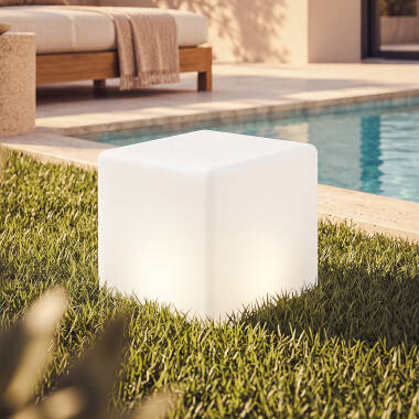 Cubo LED RGBW 30cm Recargable Solar + USB