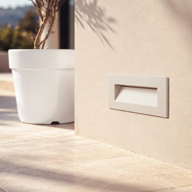 Imagem de Baliza Exterior LED 7W Encastrável de Parede Retangular Alumínio Branco Groult