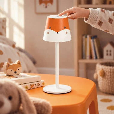 Lámpara de Mesa LED Portátil de Metal con Batería USB Recargable Anisa Kids