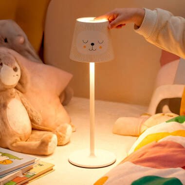 Candeeiro de Mesa LED 3W Portátil de Metal com Bateria USB Recarregável Anisa Kids