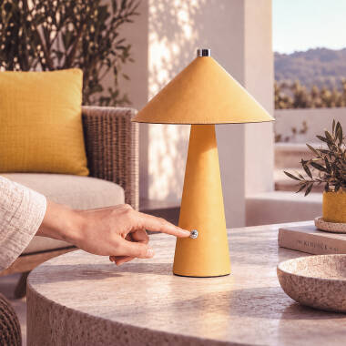 Imagen de Lámpara de Mesa LED Portátil Cuero y Metal con Batería USB Recargable Tyu Nhalma