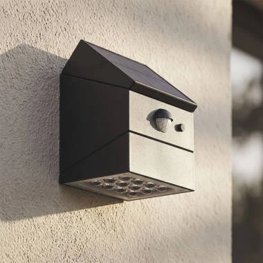 Aplique de Pared Exterior LED 2.5W con Sensor de Movimiento PIR Twist Solar