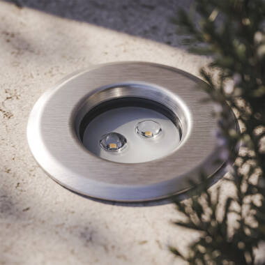 Foco LED Exterior de Embutir no Chão, em Aço Inoxidável, Mini