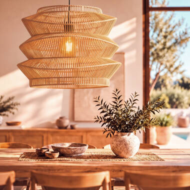 Abajur Candeeiro Suspenso Rattan Asha Ø500 mm ILUZZIA