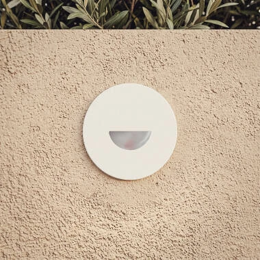 Baliza Exterior LED de 2 W, Encastrável, em Alumínio, Circular, para Parede, Branca, Guell