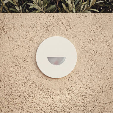 Imagem de Baliza Exterior LED de 2 W, Encastrável, em Alumínio, Circular, para Parede, Branca, Guell