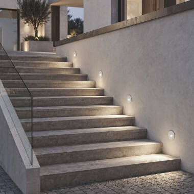 Imagen de Baliza Exterior LED 2W Empotrable Aluminio Pared Circular Blanco Guell