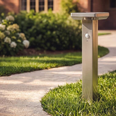 Baliza de Pé Exterior Solar LED 5W 50cm Alumínio com Sensor de Movimento Barton Square
