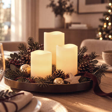 Imagem de Pack de 3 Velas LED Cera Natural