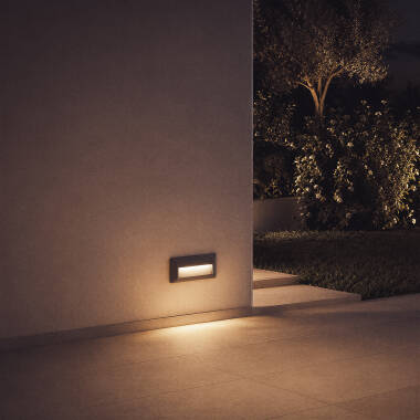 Imagen de Baliza Exterior LED 2W Superficie Pared Rectangular Antracita Élide