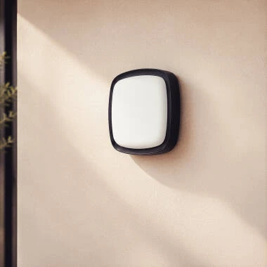 Aplique de Parede Exterior LED 12W Iluminação Quadrado Preto Beilen