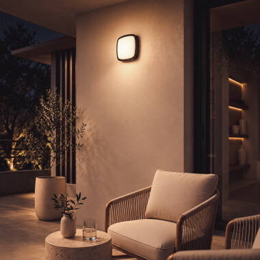 Imagen de Aplique de Pared Exterior LED 12W Iluminación Cuadrado Negro Beilen