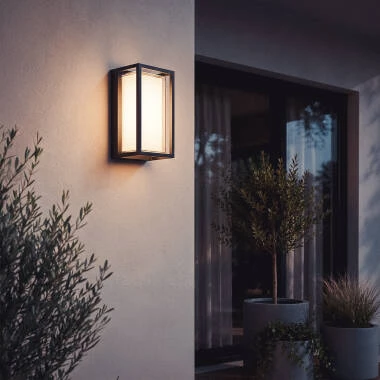 Imagen de Aplique de Pared Exterior LED 12W Aluminio CCT Seleccionable Doble Difusor Arelien Large II