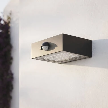 Aplique de Pared Exterior LED 3W Iluminación Doble Cara con Sensor PIR Karl Solar