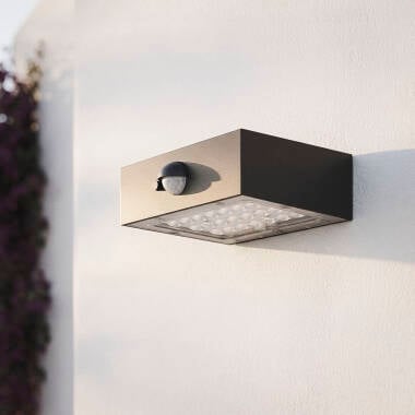 Aplique de Parede Exterior LED 3W Iluminação Dupla Cara com Sensor PIR Karl Solar