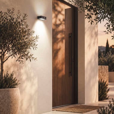 Imagem de Aplique de Parede Exterior LED 3W Iluminação Dupla Cara com Sensor PIR Karl Solar