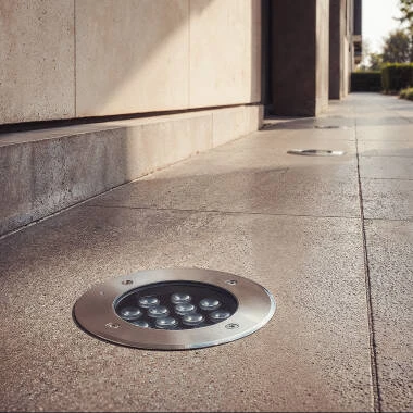 Foco Exterior LED 12W Solid Empotrable Suelo Inox Hallo