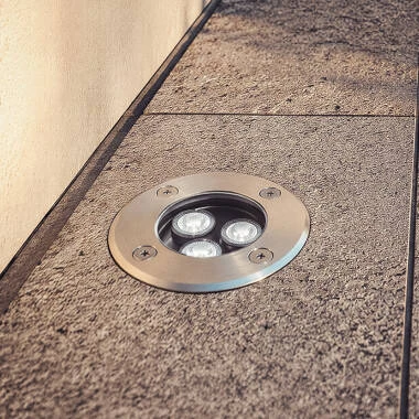 Foco LED de Exterior de 3 W, Modelo Solid, Embutido para Chão, em Aço Inoxidável, Hallo