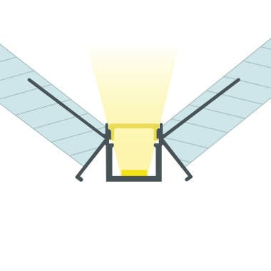 Perfil Alumínio Integração em Gesso / Pladur Esquina Interior Fita LED até 9 mm