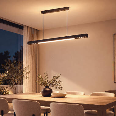 Imagem de Candeeiro Suspenso Linear LED 42W Aluminio CCT Iluminação Dupla Cara Funky Chaka