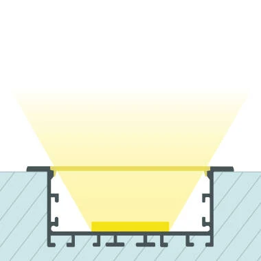 Perfil Alumínio Encastrável XL para Fitas LED até 60 mm com Tampa Continua