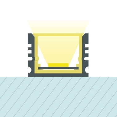 Perfil Alumínio Estanque IP65 Superfície 2m para Fita LED até 10 mm
