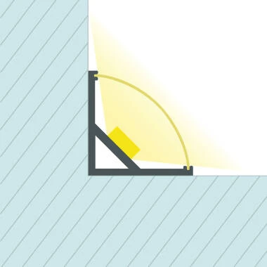 Perfil de Alumínio Esquina Circular com Cobertura Contínua para Fita LED até 10 mm