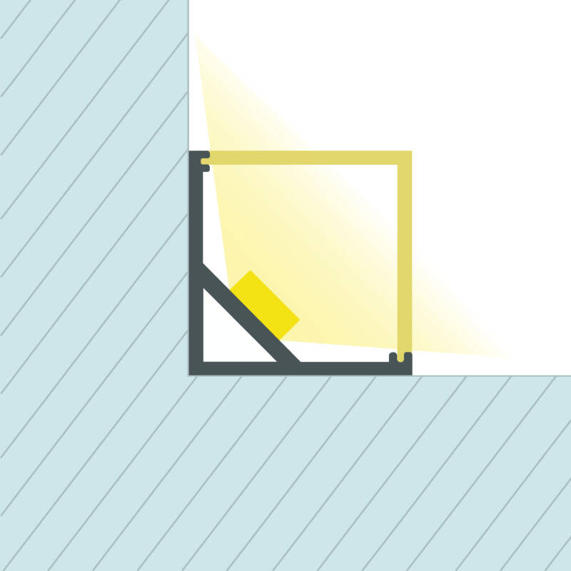 Imagem de Perfil de Alumínio Esquina Triangular 2m para Fita LED até 10mm